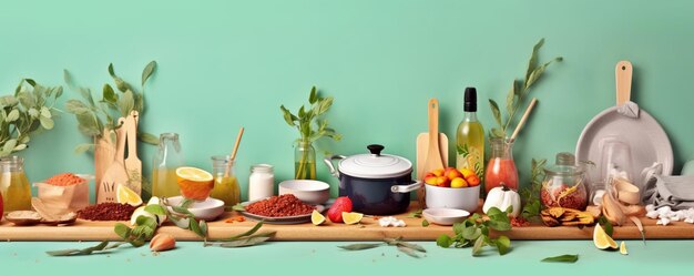 Kuchenny blat z akcesoriami